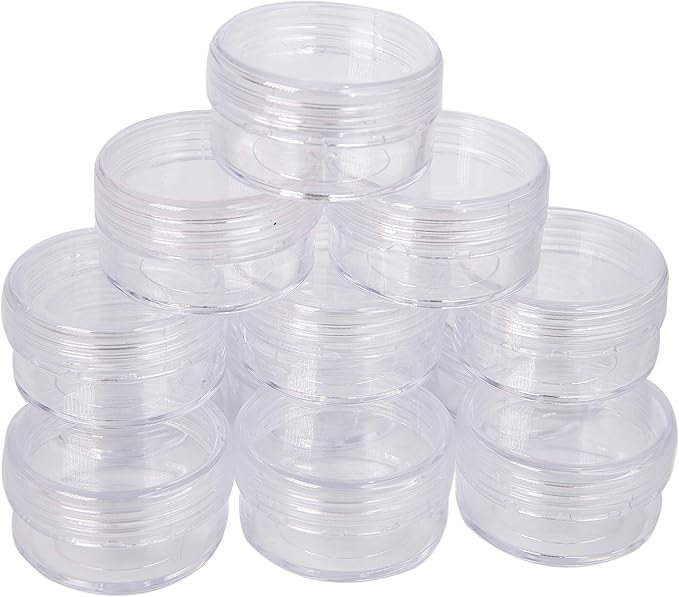 The Beadsmith Personality Case - Clear Storage Organizer Box – 6.4 x 4.8 x 1 inches - Includes 12 Small Containers with lids - 1.5 x 0.8 inches, Bead Holder