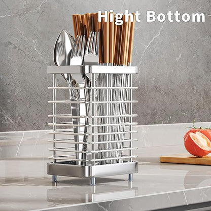 MAXCOOK Kitchen Utensil Drying Rack,304 Stainless Steel Chopsticks Spoon Fork Knife Drainer Basket Flatware Storage Drainer, Dish Drainer for Kitchen Counter