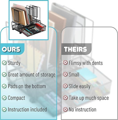 Mr. Pen- Mesh Desk Organizer with Drawer, Office Desk Organizers and Accessories, Desktop & Desk File Organizer