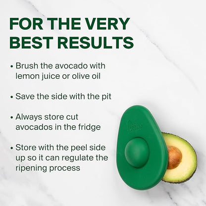 Food Huggers Avocado Huggers 2pc Silicone Reusable Avocado Savers with Pit Storage | BPA Free, Dishwasher Safe Holder | Large & Small Set