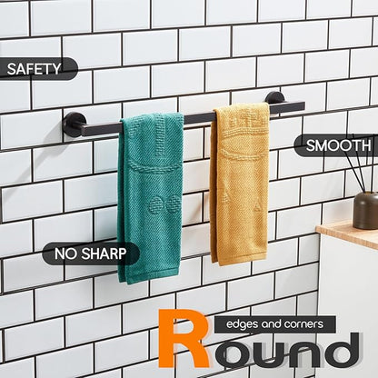 24 Inch Bathroom Towel Racks Bath Towel Bars Kitchen Towel Holder Towel Rails Wall Mounted SUS304 Stainless Steel Oil Rubbed Bronze AN4001ORB-L24