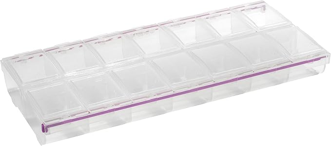 Craft Mates Craft & Sewing Supplies Organizer, 14 Locking Compartments (3XL) with Clear Lids, Bead, Jewelry, Embroidery, Thread, Needle, Scrapbooking, DIY Storage Box for Crafters and Artists