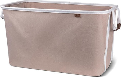 CleverMade Collapsible Laundry Basket Hamper - LUXE Mocha 2-Pack 60L - Space Saving Storage Organizer with Handles Foldable Home Organization