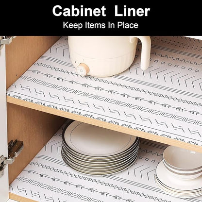 Cooyes Shelf Liner Drawer Liners, Shelf Liners for Kitchen Cabinets, Non-Adhesive Cabinet Liner, EVA Waterproof Non-Slip Refrigerator Liners for Kitchen Drawers（23.6" W x 118" L）