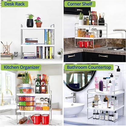 YAN & HIN Kitchen Cabinet Organizer, Expandable Kitchen Aluminum Foil and Plastic Wrap Organizers, tupperware organizer, bottle storage bag under sink organizer for Pantry Organization
