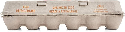 MT Products Printed Natural Pulp Egg Cartons 1 Dozen - Disposable Egg Storage Container (Pack of 25) - Made in the USA