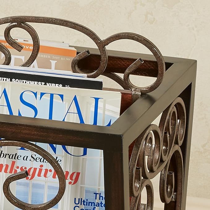 Touch of Class Ashburn Regal Walnut Magazine Newspaper Catalog Rack