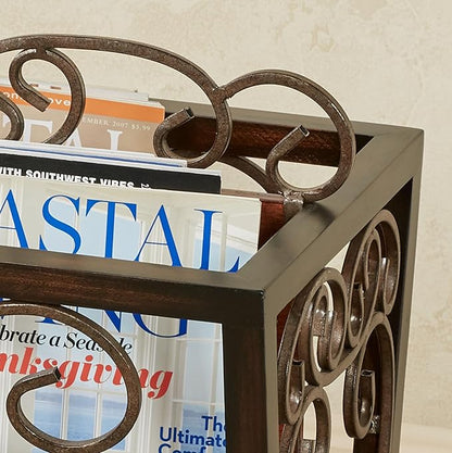Touch of Class Ashburn Regal Walnut Magazine Newspaper Catalog Rack