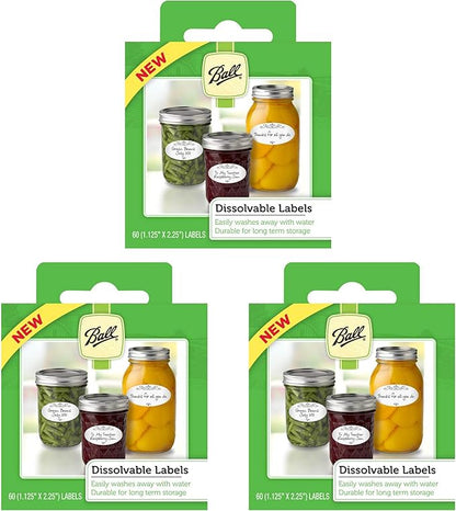 Jarden Ball Dissolvable Canning Labels, 60-Labels per Pack (3-Packs Total)