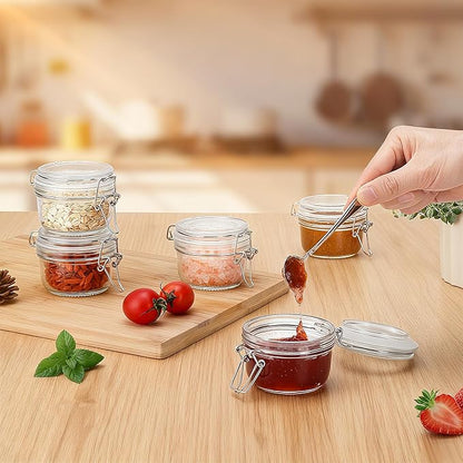 12 Pack Spice Jars, 4 oz Glass Containers with Airtight Lids, Small Herb Jars with Labels for Kitchen Storage