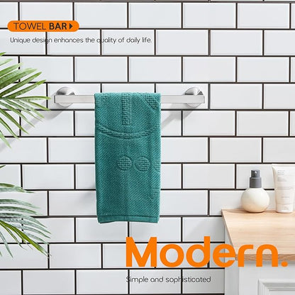 16 Inch Bathroom Towel Bar Bath Towel Rack Kitchen Towel Holder Towel Hanger Wall Mounted SUS304 Stainless Steel Brushed Nickel AN4001BR-L16