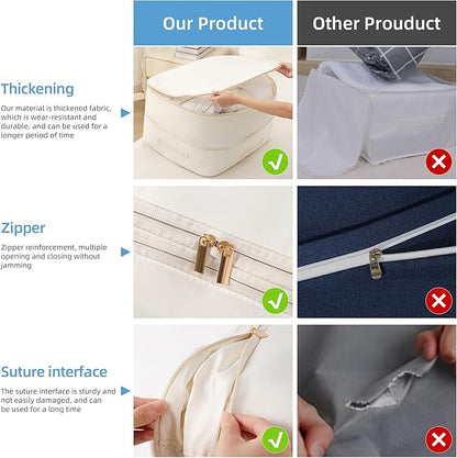 Fivaran Ultra Space Saving Self Compression Organizer, Comforter Storage Bag for Clothes, Blankets, Pillows, Duvet, Comforters, Bedding Sets and Much More (Blue,L - 54 * 42 * 30cm)