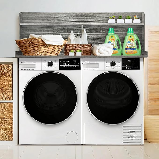 Royxen Laundry Countertop with 20“ Shelf Universal Fit, Washer and Dryer Countertop with Storage Space, Eucalyptus