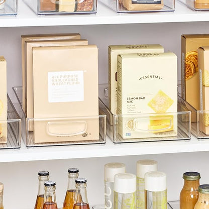 iDesign Stackable Clear Plastic Extra Long Pantry Organizers and Cabinet Storage Bins for Kitchen