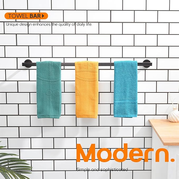 36 Inch Bathroom Towel Bar Bath Towel Rack Kitchen Towel Holder Long Towel Rails Wall Mounted SUS304 Stainless Steel Oil Rubbed Bronze AN4001ORB-L36