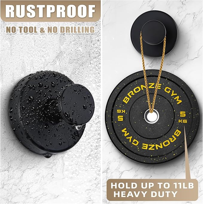 Fenas Suction Cup Hooks for Shower No-Drill Bathroom Hooks for Towels, Robes, Loofah Mountable on Bathroom Walls, Kitchen, Glass, Mirrors, Tile and Smooth,Non-Porous Surfaces (4, Matte Black)