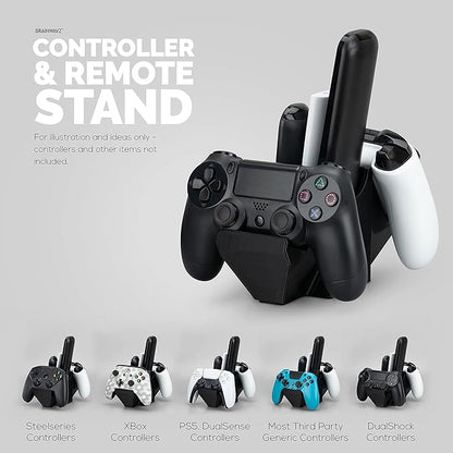 Dual Game Controller & Storage Desktop Holder, Universal Design for Xbox ONE PS5 PS4 PC Gamepads, Reduce Clutter, UGDS-01 by Brainwavz
