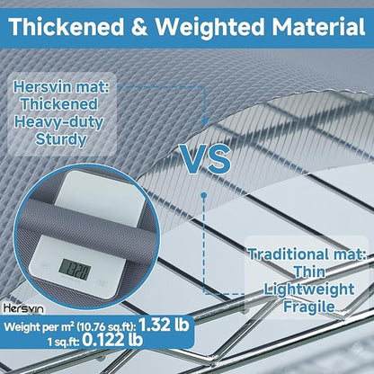 Hersvin Shelf Liners 16 in x 20 ft Thickened EVA Drawer Mats, Non-Adhesive Cupboard Pad, Kitchen Cabinet Lining Fridge Cushion (Gray Diamond, 40.7x610cm)