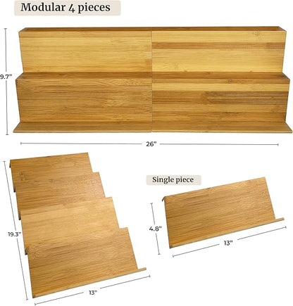 Spice Drawer Organizer with Jars and Labels, Bamboo Spice Rack For Drawer, Spice Organization For Cabinet Drawer, Spice Organizer For Drawer, Bamboo Drawer Organizer, Spice Organization For Drawer