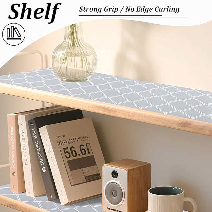 Shelf Liners for Kitchen Cabinets Non-Adhesive 12 Inch X 20 Ft Cabinet Liners for Shelves Non Slip Drawer Liners for Dresser Waterproof Closet Shelf Paper for Kitchen Bathroom Fridge Cupboard Pantry