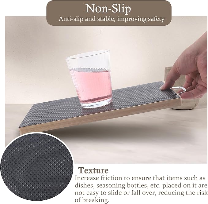 Shelf Liner Non-Slip 18 Inch Wide X 20 Ft Kitchen Cabinet Drawer Liners Waterproof & Oil-Proof Drawer Mat for Cupboard Pantry Non Adhesive Refrigerator Shelf Liner Strong Grip Cabinet Mat (Black)