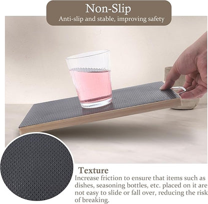 Shelf Liner for Kitchen Cabinet 20 Inch Wide X 20 Ft Non-Slip Drawer Mat Waterproof & Oil-Proof Cabinet Mat for Cupboard Pantry Bedroom Home Non Adhesive Refrigerator Shelf Liner (Black)
