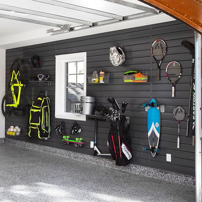 Proslat 33007 Mini Bundle with Slat Wall Panels and Mini Hook Kit, Charcoal