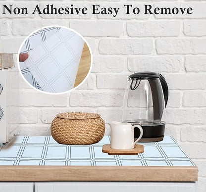 Shelf Liners for Kitchen Cabinets 15 Inch Wide X 20 Ft Non Adhesive Cabinet Drawer Liner Non Slip Water Oil-Proof Cabinet Liner for Shelves Strong Grip Closet Cupboard Refrigerator Bathroom Mat