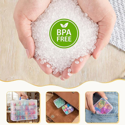 Bead Organizer with Handle, 60Pcs Small Clear Bead Storage Boxes with Labels, Large Craft Case and Mini Plastic Dispensing Containers for Jewelry Making Diamonds Arts Screws Seeds Small Parts