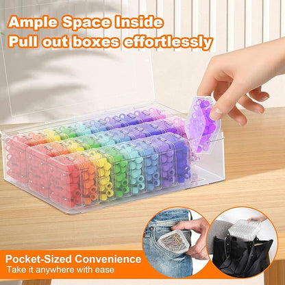 2 Pack 60 Pcs Bead Organizer Box, Clear Plastic Storage Containers Features Hinged Lid and Labels, Craft Storage Box for Jewelry, Diamonds, Clay Beads, Bracelets, Screws, Seeds, Small Parts