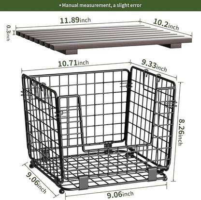 Wire Storage Basket For Kitchen Pantry and Counter - Stackable Wire Organizing Bin For Produce, Vegetable - Countertop Potato, Onion, Veggie Basket Brown