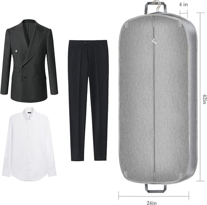 Heavy Duty Waterproof Garment Bag for Travel, Tear Resistance Suit Bag for Men Travel for Suits, Tuxedos, Coats, Uniform. Grey, 42 inch…
