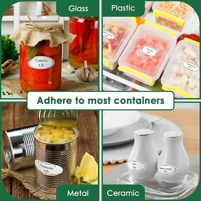 DGBDPACK 200 Dissolvable Canning Labels for Mason Jars, 1 x 2⅛ inch Food Labels, Tiny Canning Jar Stickers Removable with Water