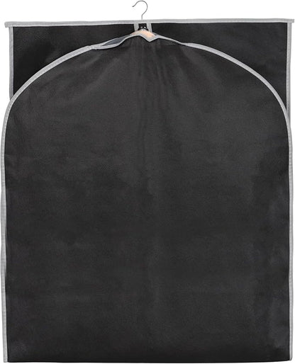 Syeeiex 60'' Dress Bags for Gowns, Set of 8 Garment Bags for Hanging Clothes, Dress Garment Bag, Dustproof and Keep Closet Tidy,Perfect for Suits,Evening Dresses,Fur Coat,Long Dress Gown(Black&Grey)