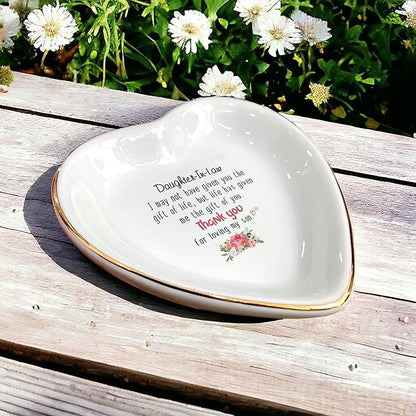 Thank You For Loving My Son Ring Dish Gift-Daughter In Law Gifts From Mother In Law-Ring Trinket Dish Jewelry Tray From Mother-in-law-Memorable Birthday,Wedding,Engagement,Christmas,Thanksgiving
