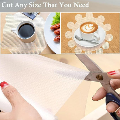 Shelf Liner for Kitchen Cabinets 16 Inch Wide X 20 Ft Non Adhesive Cabinet Drawer Liners Non Slip Waterproof Strong Grip Clear Closet Pantry Shelf Liner Cupboard Refrigerator Bathroom Drawer Mat