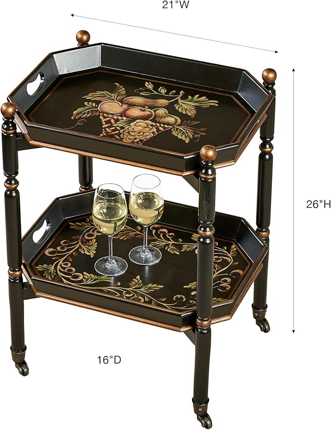 Touch of Class Noble Bounty Serving Cart Black