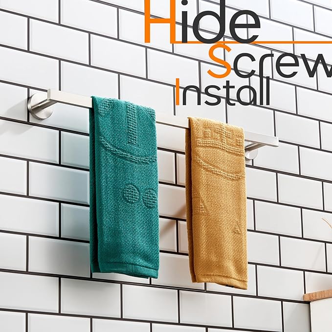 24 Inch Bathroom Towel Bar Bath Towel Rack Kitchen Towel Holder Towel Rails Wall Mounted SUS304 Stainless Steel Brushed Nickel AN4001BR-L24