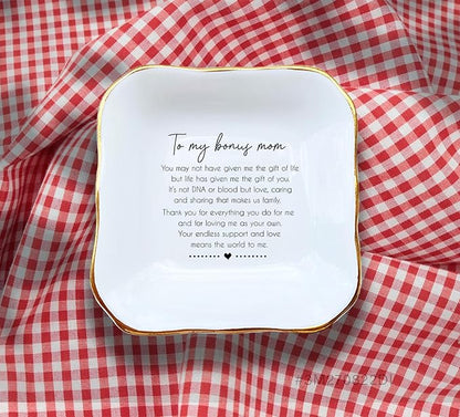 HatafaFurni Stepmom Gift: Ring Dish, Jewelry Storage, Mothers Day & Mother in Law Gift