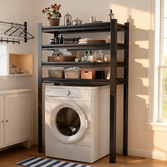 Over Washer and Dryer Shelves,4 Tier Adjustable Height Shelving,Space Saving Shelf,Adjustable Easy to Install,Space Saver Laundry Shelf Organizer,63”H*17.7”D*39.3“W