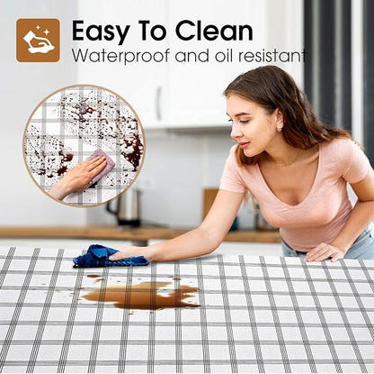 Beautysaid Shelf and Drawer Liner for Kitchen Cabinet, Non Adhesive Non Slip Shelf Paper Waterproof Washable Thickened for Dresser Pantry Shelve Bathroom Protector Liner(Plaid,12 in x 10 FT)