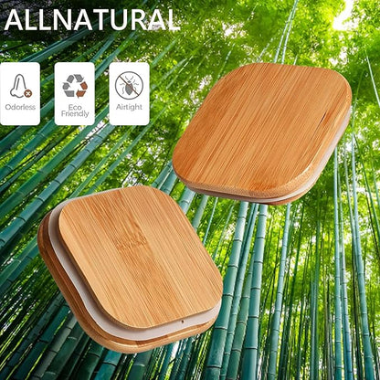 2.2 Qt Square Glass Storage Containers with Lids, Clear Food Storage Container Jar with Sealing Bamboo Lid Storage Containers for Pasta, Oats, Coffee, Flour, Sugar (Square -3Pack)