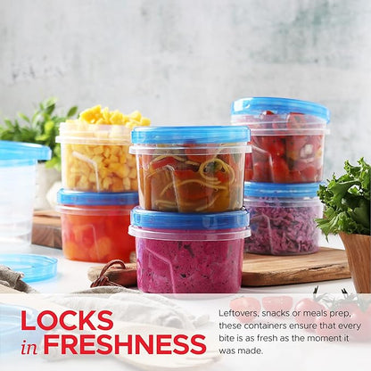 Tafura Twist Top Soup Storage Containers with Lids [16 Oz - 10 Pack] Reusable Freezer Containers for Food with Screw On Lids, 16 Ounce Food Storage Container with Cover, Leakproof, BPA Free
