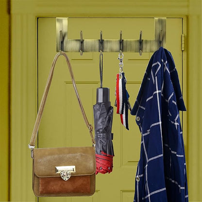 WEBI Over The Door Hooks for Clothes:Door Hanger,Over The Door Towel Rack,Door Coat Hanger Door Coat Rack for Hanging Towels,Hats,Behind Back of Bathroom,Bronze,2 Packs