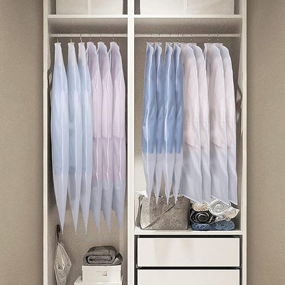 Zilink Clear Garment Bags Suit Bag for Storage 43-inch with Sturdy Zipper Suit Cover for Suit, Coat, Dress Clothes Cover Storage, Set of 10