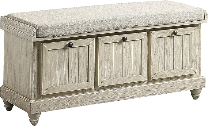 Lexicon Berryessa Lift-Top Storage Bench, Distressed White