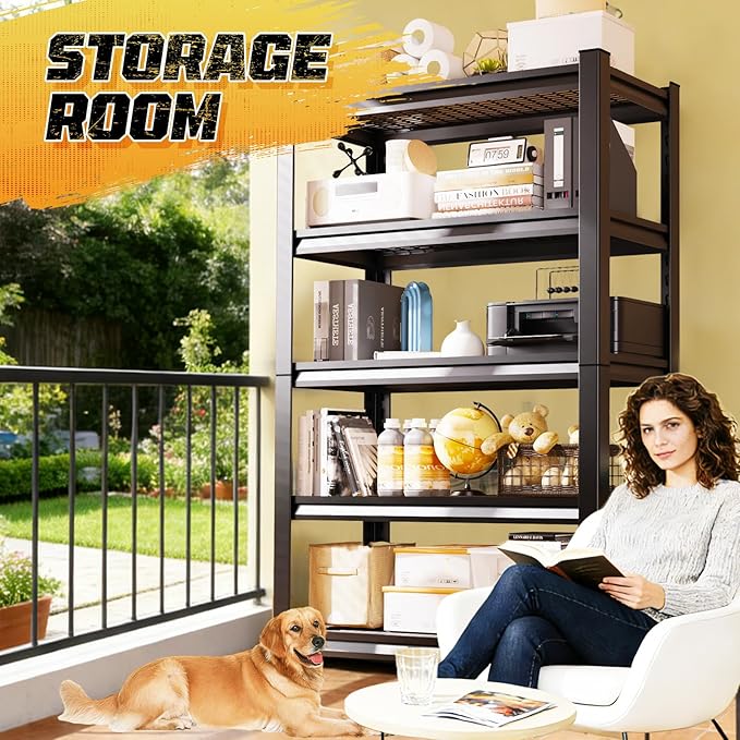 72" H Garage Storage Shelves 5-Tier,Garage Storage System Shelves Adjustable 2000LBS,Storage Shelving for Basement,Pantry,Kitchen,Warehouse,72" H x35 W x 16" D
