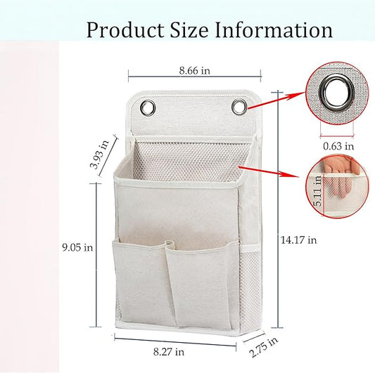 Hanging Basket for Organizing, Wall Organizer with Pockets and Over The Door Organizer，Can for Home, Closet, Office and Camper (1 White)