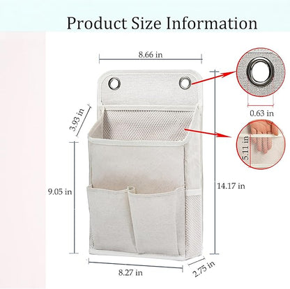 Hanging Basket for Organizing, Wall Organizer with Pockets and Over The Door Organizer，Can for Home, Closet, Office and Camper (2 White)