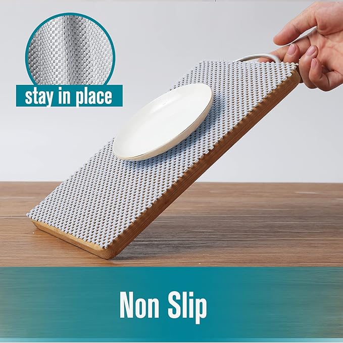 Drawer Shelf and Cabinet Liner, Thick Strong Grip, Non-Adhesive Liners Protect Kitchen Cabinets and Cupboard, Bathroom Drawers, Easy Install, Breathable Mat, 20 Inches x 20 Feet, White